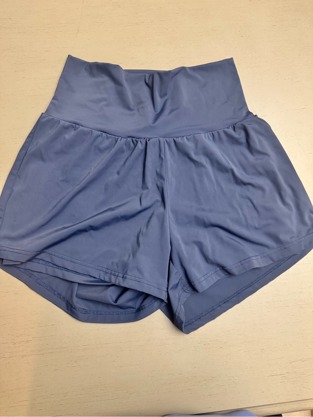 Women's High-Waist Athletic Shorts in Dusty Blue